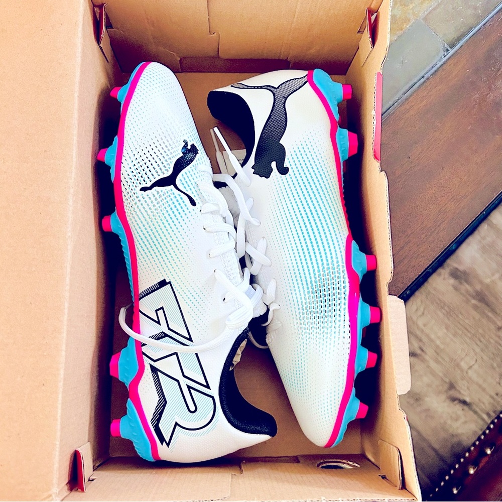 Puma Future 7 Play Firm GroundArtificial Ground Soccer Cleats Men White Size 9
